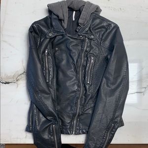 Free People Vegan Moto Jacket with Hood